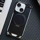 For iPhone 15 Frameless Aromatherapy MagSafe Holder Phone Case(Black) - 1