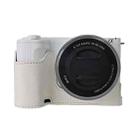 For Sony Alpha ZV-E10 II / ZV-E10M2 Litchi Texture PU Leather Camera Half Case Base(White) - 1