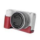 For Sony Alpha ZV-E10 II / ZV-E10M2 Litchi Texture PU Leather Camera Half Case Base(Wine Red) - 2
