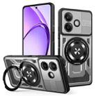 For OPPO A5 Pro Armor Rotating Holder MagSafe Phone Case(Grey) - 1
