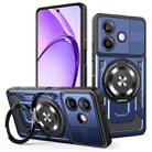 For OPPO A5 Pro Armor Rotating Holder MagSafe Phone Case(Blue) - 1