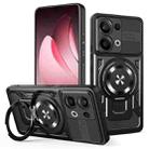 For OPPO Reno13 5G Armor Rotating Holder MagSafe Phone Case(Black) - 1