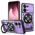 For OPPO Reno13 5G Armor Rotating Holder MagSafe Phone Case(Purple) - 1