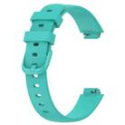 For Fitbit Inspire 3 xDfind Solid Color Silicone Watch Band, Size:L(Teal) - 2