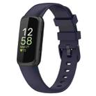 For Fitbit Inspire 3 xDfind Solid Color Silicone Watch Band, Size:L(Dark Blue) - 1