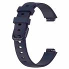 For Fitbit Inspire 3 xDfind Solid Color Silicone Watch Band, Size:L(Dark Blue) - 2