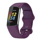For Fitbit Charge 6 / 5 xDfind Silicone Watch Band, Size:S(Dark Purple) - 1