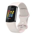 For Fitbit Charge 6 / 5 xDfind Silicone Watch Band, Size:L(Moon White) - 1