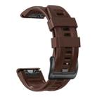 For Gamin 22mm xDfind Silicone Sport Pure Color Watch Band(Brown) - 1