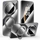 For Huawei Mate 70 SULADA Electroplated Transparent MagSafe Holder Phone Case(Black) - 1