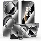 For Huawei Mate 70 Pro SULADA Electroplated Transparent MagSafe Holder Phone Case(Black) - 1