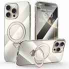 For iPhone 16 Pro Max SULADA Electroplated Transparent MagSafe Holder Phone Case(Grey) - 1