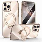 For iPhone 16 Pro Max SULADA Electroplated Transparent MagSafe Holder Phone Case(Gold) - 1