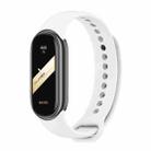 For Xiaomi Smart Band 9 / 9 NFC / 8 / 8 NFC xDfind Metal Buckle Solid Color Silicone Watch Band(White) - 1