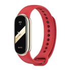 For Xiaomi Smart Band 9 / 9 NFC / 8 / 8 NFC xDfind Metal Buckle Solid Color Silicone Watch Band(Red) - 1