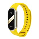 For Xiaomi Smart Band 10 / 9 / 8 xDfind Metal Buckle Solid Color Silicone Watch Band(Yellow) - 1