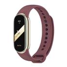 For Xiaomi Smart Band 10 / 9 / 8 xDfind Metal Buckle Solid Color Silicone Watch Band(Wine Red) - 1