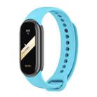 For Xiaomi Smart Band 9 / 9 NFC / 8 / 8 NFC xDfind Metal Buckle Solid Color Silicone Watch Band(Sky Blue) - 1