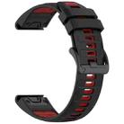 For Garmin 20mm xDfind Dual Color Quick Release Steel Buckle Silicone Watch Band(Black+Red) - 2