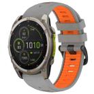 For Garmin 20mm xDfind Dual Color Quick Release Steel Buckle Silicone Watch Band(Grey+Orange) - 1