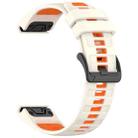 For Garmin 20mm xDfind Dual Color Quick Release Steel Buckle Silicone Watch Band(Starlight+Orange) - 2