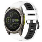 For Garmin 22mm xDfind Dual Color Quick Release Steel Buckle Silicone Watch Band(White+Black) - 1