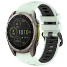 For Garmin 22mm xDfind Dual Color Quick Release Steel Buckle Silicone Watch Band(Mint Green+Black) - 1