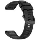 For Garmin 22mm xDfind Dual Color Quick Release Steel Buckle Silicone Watch Band(Black+Grey) - 2