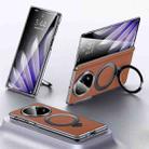 For OPPO Find N5 SULADA Top Grain Leather MagSafe Magnetic Holder Phone Case(Brown) - 1