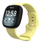 For Fitbit Versa 4 / Versa 3 / Sense2 / Sense xDfind Silicone Watch Band, Size:L(Creamy Yellow) - 1