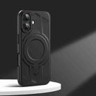 For iPhone 16 Armor MagSafe Magnetic TPU Hybrid PC Phone Case(Sagacity Black) - 1