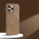 For iPhone 15 Pro Armor MagSafe Magnetic TPU Hybrid PC Phone Case(Desert Gold) - 1