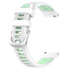 For Garmin 26mm xDfind Sports Two-Color Steel Buckle Silicone Watch Band(White+Teal) - 2