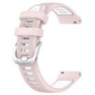 For Garmin 26mm xDfind Sports Two-Color Steel Buckle Silicone Watch Band(Pink+White) - 2