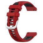 For Garmin 26mm xDfind Sports Two-Color Steel Buckle Silicone Watch Band(Red+Black) - 2