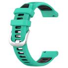 For Garmin 26mm xDfind Sports Two-Color Steel Buckle Silicone Watch Band(Lake Blue+Black) - 2