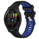 For Garmin 22mm xDfind Sports Two-Color Steel Buckle Silicone Watch Band(Black+Blue) - 1