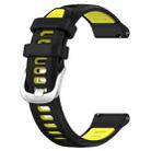 For Garmin 22mm xDfind Sports Two-Color Steel Buckle Silicone Watch Band(Black+Lime Green) - 2