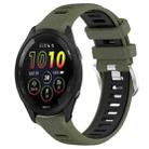 For Garmin 20mm xDfind Sports Two-Color Steel Buckle Silicone Watch Band(Army Green+Black) - 1