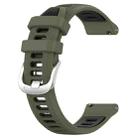 For Garmin 20mm xDfind Sports Two-Color Steel Buckle Silicone Watch Band(Army Green+Black) - 2