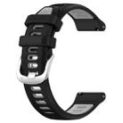For Garmin 20mm xDfind Sports Two-Color Steel Buckle Silicone Watch Band(Black+Grey) - 2