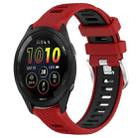 For Garmin 20mm xDfind Sports Two-Color Steel Buckle Silicone Watch Band(Red+Black) - 1