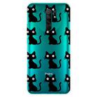 For Xiaomi Redmi 9 Coloured Drawing Pattern Highly Transparent TPU Protective Case(Black Cat) - 1