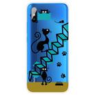 For Xiaomi Redmi 9A Coloured Drawing Pattern Highly Transparent TPU Protective Case(Stair Cat) - 1