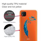 For Xiaomi Redmi 9C Coloured Drawing Pattern Highly Transparent TPU Protective Case(Feather) - 3