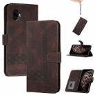 For Samsung Galaxy XCover7 Pro Cubic Skin Feel Flip Leather Phone Case(Brown) - 1