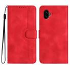 For Samsung Galaxy XCover7 Pro Heart Pattern Skin Feel Leather Phone Case(Red) - 1