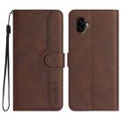 For Samsung Galaxy XCover7 Pro Heart Pattern Skin Feel Leather Phone Case(Brown) - 1