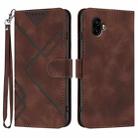 For Samsung Galaxy XCover7 Pro Line Pattern Skin Feel Leather Phone Case(Coffee) - 1