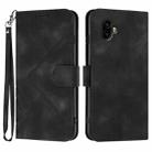 For Samsung Galaxy XCover7 Pro Line Pattern Skin Feel Leather Phone Case(Black) - 1